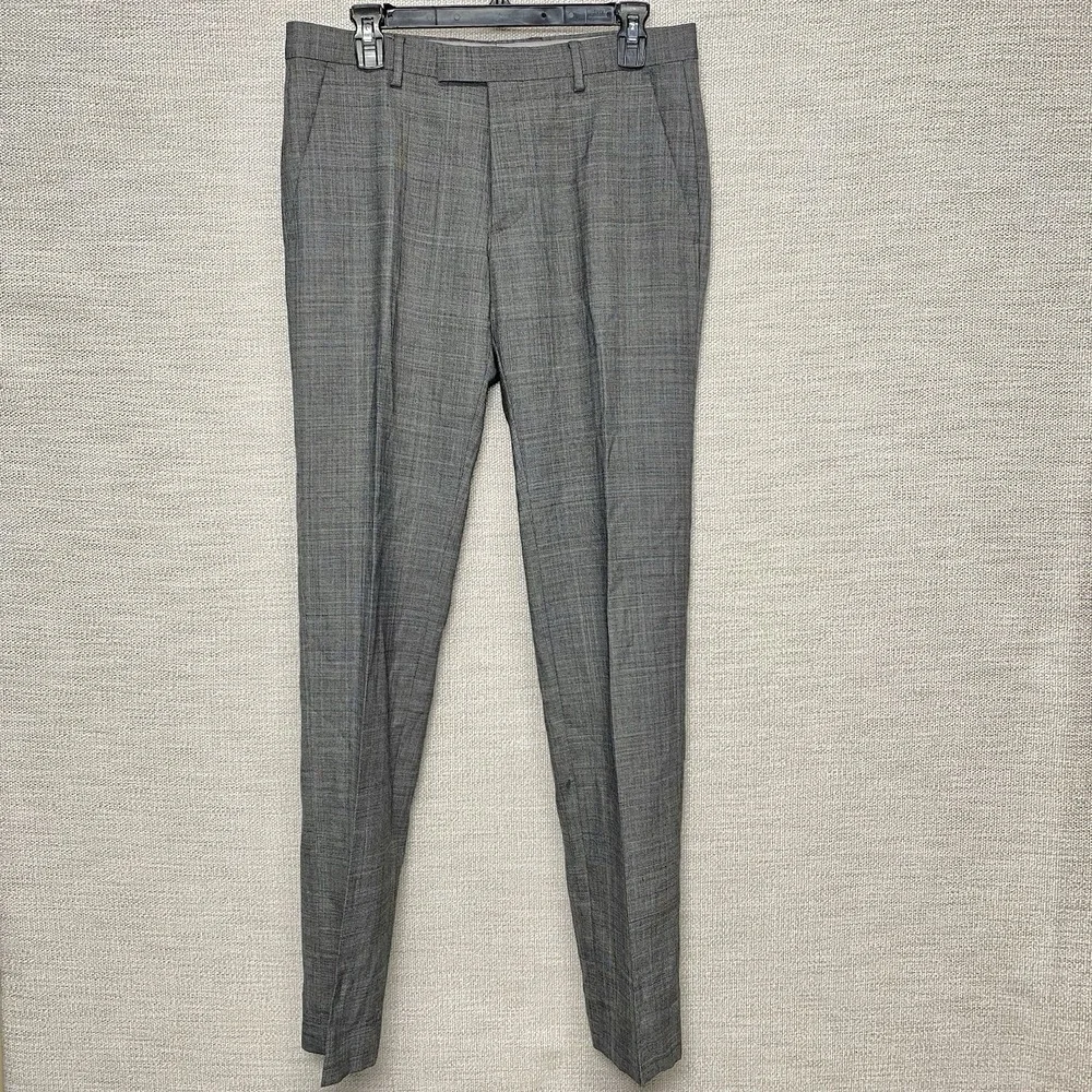 Banana Republic Suit 2 Piece 42R (33x33.5) 2B2V Slim Light Gray Crosshatch Plaid